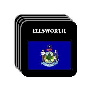 US State Flag   ELLSWORTH, Maine (ME) Set of 4 Mini Mousepad Coasters