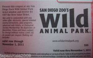 San Diego Zoo Safari Park $4OFF Coupon (up to 6 people)  