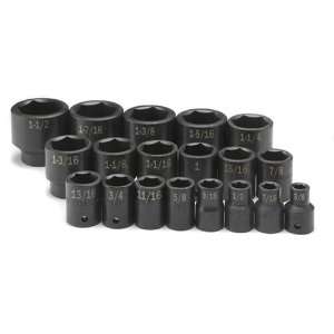 SK Hand Tools 4039 19 Piece 1/2 Inch Drive 6 Point Standard Fractional 