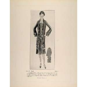  1926 Print Art Deco French Couture Redingote Coat Renee 