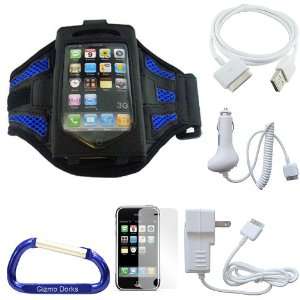 Armband (Blue) iPhone 3G/3GS Cell Phone Case, Screen Protector, USB 