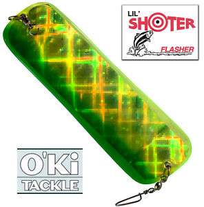 Ki LIL SHOOTER 8 FISHING FLASHER ~ UV Yellow Green  