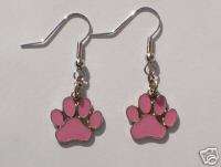 Pink Dog Paw Earrings #65N  