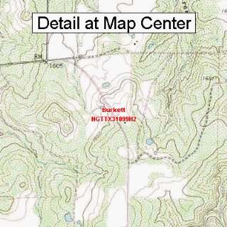  USGS Topographic Quadrangle Map   Burkett, Texas (Folded 