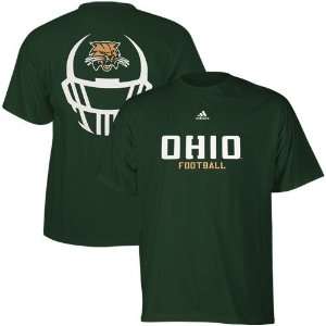  adidas Ohio Bobcats Green Helmet Mask Basic T shirt 