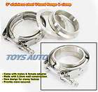   Stainless Steel V BAND Turbo Exhaust Downpipe 3pc Clamp Flange Kit