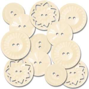  Vintage Style Sew On Buttons 12/Pkg Cream Arts, Crafts & Sewing