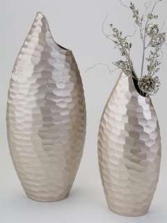 attraktive Vase rund champagner matt 30 x 24 x 11cm  