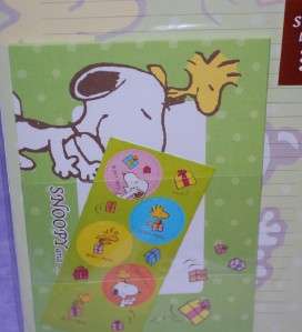 Peanuts SNOOPY Green Stationary Letter Set New #2  
