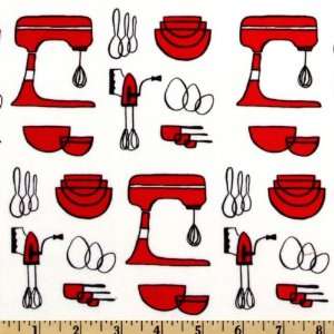  44 Wide Metro Cafe Mixing Tools White/Red Fabric By The 