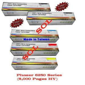  8,000 Pages (5 Pcs) High Yield 4 Colors Compatible NEW Xerox Phaser 