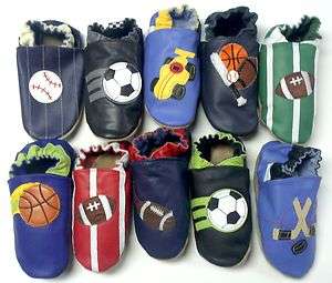 New Robeez Soft Sole Leather Shoes, Sports Themes  