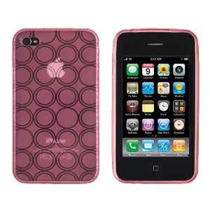   Circles Case for iPhone 4 / 4G   Pink  Players & Accessories