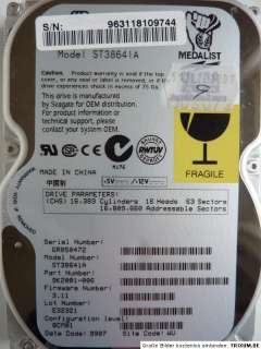 Seagate Medalist 8641 Model ST38641A 8,6 GB (F22)  