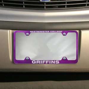  NCAA Westminster Griffins Purple Engraved License Plate 