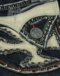 Laguna Beach Jeans Mens DANA POINT White stitch 2G Crystals **SAMPLE 
