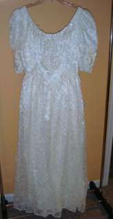 Vintage Bridallure Antique White Princess Cut Wedding Gown Sz 12 