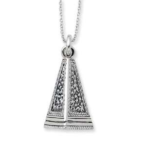  Pyramid Ash Holder Necklace in Sterling Silver Jewelry