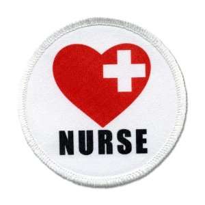   Red Heart Love Cross Heroes 4 inch White Sew on Patch 
