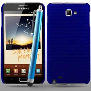  Blue Hard Mesh Case For Samsung Galaxy Note i9220 + Stylus 