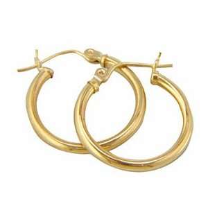   Gold High Polished Hoop Earring Gold and Diamond Source Jewelry