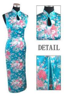 Colors Chinese Long Silk Cheongsam Evening Dress S XXL  