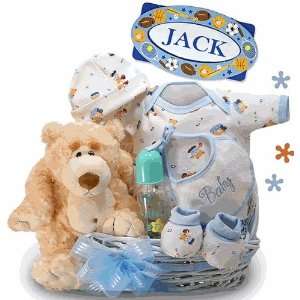    Personalized Oh Boy Little Miracle Baby Boy Gift Basket Baby