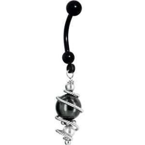   Titanium Belly Ring MADE WITH SWAROVSKI ELEMENTS Dangle Belly Navel