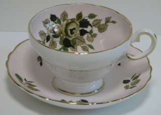 Beautiful Staffordshire Fine Bone China Cup & Saucer Set with Green 