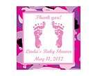 girl pink feet camouflage army personalized baby shower thank you