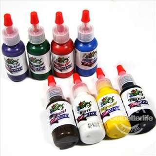 Complete set of 8 Different Colors Brand New Top Quality Tattoo Ink 