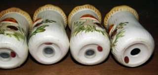 Vintage Set of 4 Ceramic Mushroom Spice Shakers Japan  
