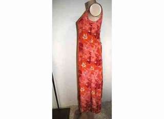 Womens FASHION BUG Sundress Mid Calf Orange Floral dress Size 8  