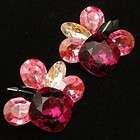 WENDY GELL Pink Faceted Disc Crysal Post Vntg Earrings