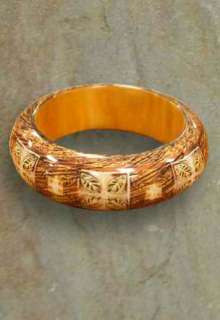 Hawaiian Hawaii Jewelry Hand made Mahogany Wood Bracelet Bangle 