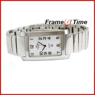 Glycine Men Rettangolo Automatic Steel White Watch 3809  