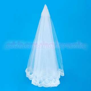 1T Wedding Bridal Veil Mantilla Lace Rattail Edge New  