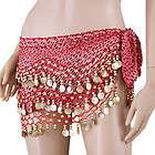 Gypsy Belly Dance Scarf Skirt with Golden Sequins H2651 items in 