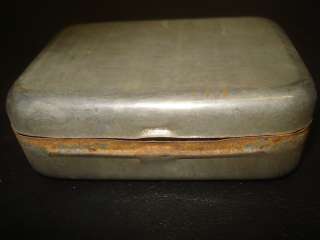 WW I tin doughboy military soldier soap back pack sml box 3 1/2 x 2 1 