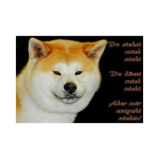 Metall   Warnschild Akita Inu