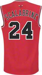 Brian Scalabrine Jersey adidas Red Replica #24 Chicago Bulls Jersey 