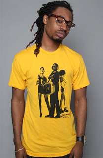Delicious Vinyl Delicious Vinyl DJ MWalk mens yellow tshirt 