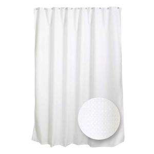 Zenith 70 in. x 72 in. Spa Waffle Fabric Shower Curtain Liner in White 