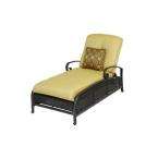 Cedar Island Brown All Weather Wicker Patio Chaise Lounge with Beige 
