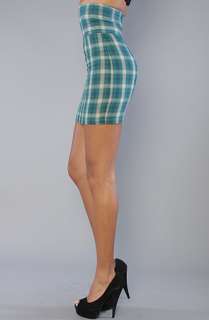 NTICE The Plaid Diamond Quilted High Waist Mini in Teal  Karmaloop 