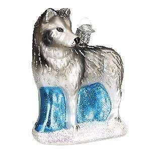 Old World Christmas Ornament Winter Wolf Wolves Glass Ornament  