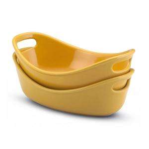 Rachael Ray Bubble & Brown 12 Oz. Oval Bakers in Yellow (Set of 2 