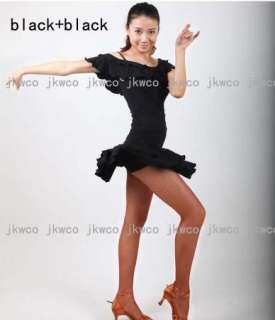   ballroom dance dress + top costume salsa rumba tango flouncing skirt
