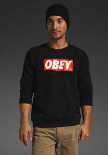 OBEY The Box Crew Pullover in Black  