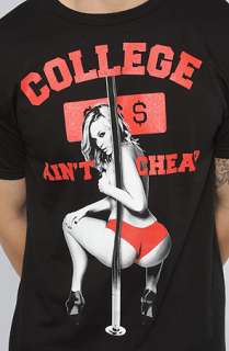 Two In The Shirt) The College Aint Cheap Tee in Black 